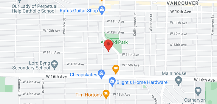 map of 3707 W 13TH AVENUE